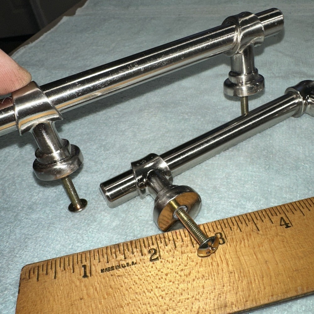 2 Vintage Chrome Drawer Pulls High Quality Pulls Elegant Look