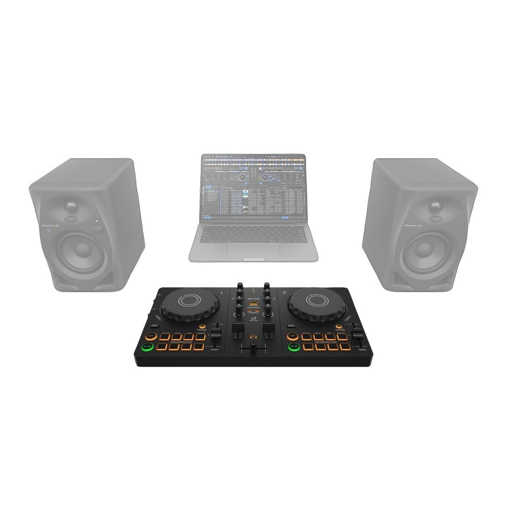 AlphaTheta DDJ-FLX2 Compact Beginner 2-Channel Serato DJ Controller, Laptop S...