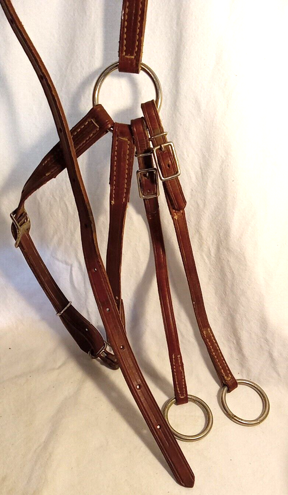 Vtg Running Martindale Leather reins with O-Ring Snaffle Bit
