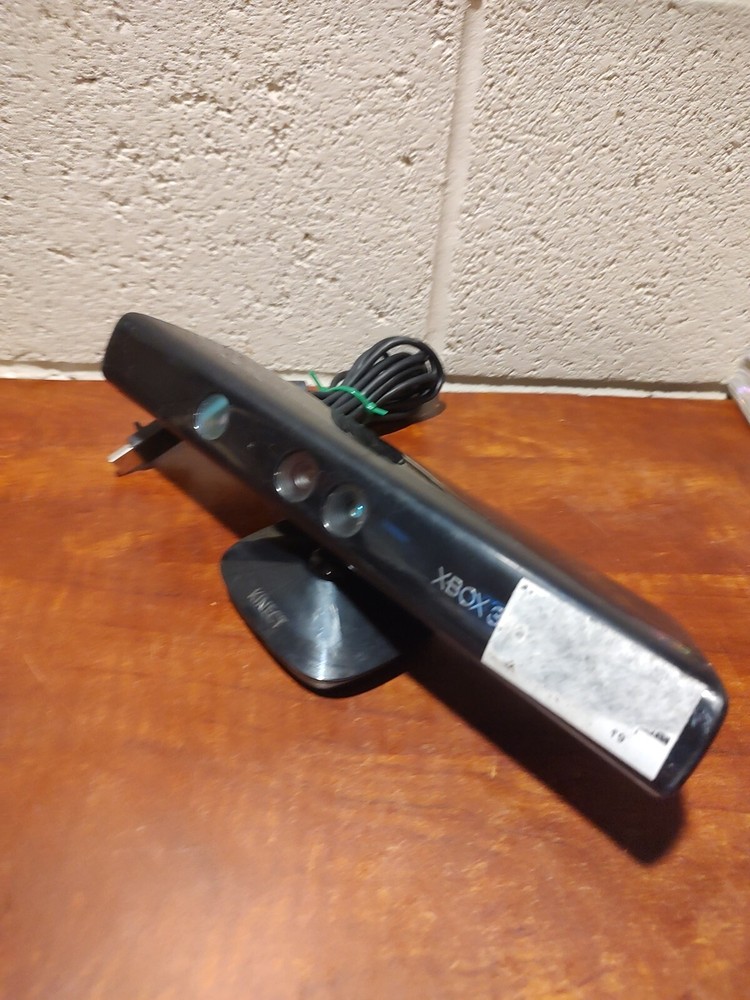 Microsoft Xbox 360 Kinect Sensor Bar Black 1414 With Game. Tested And Working A2