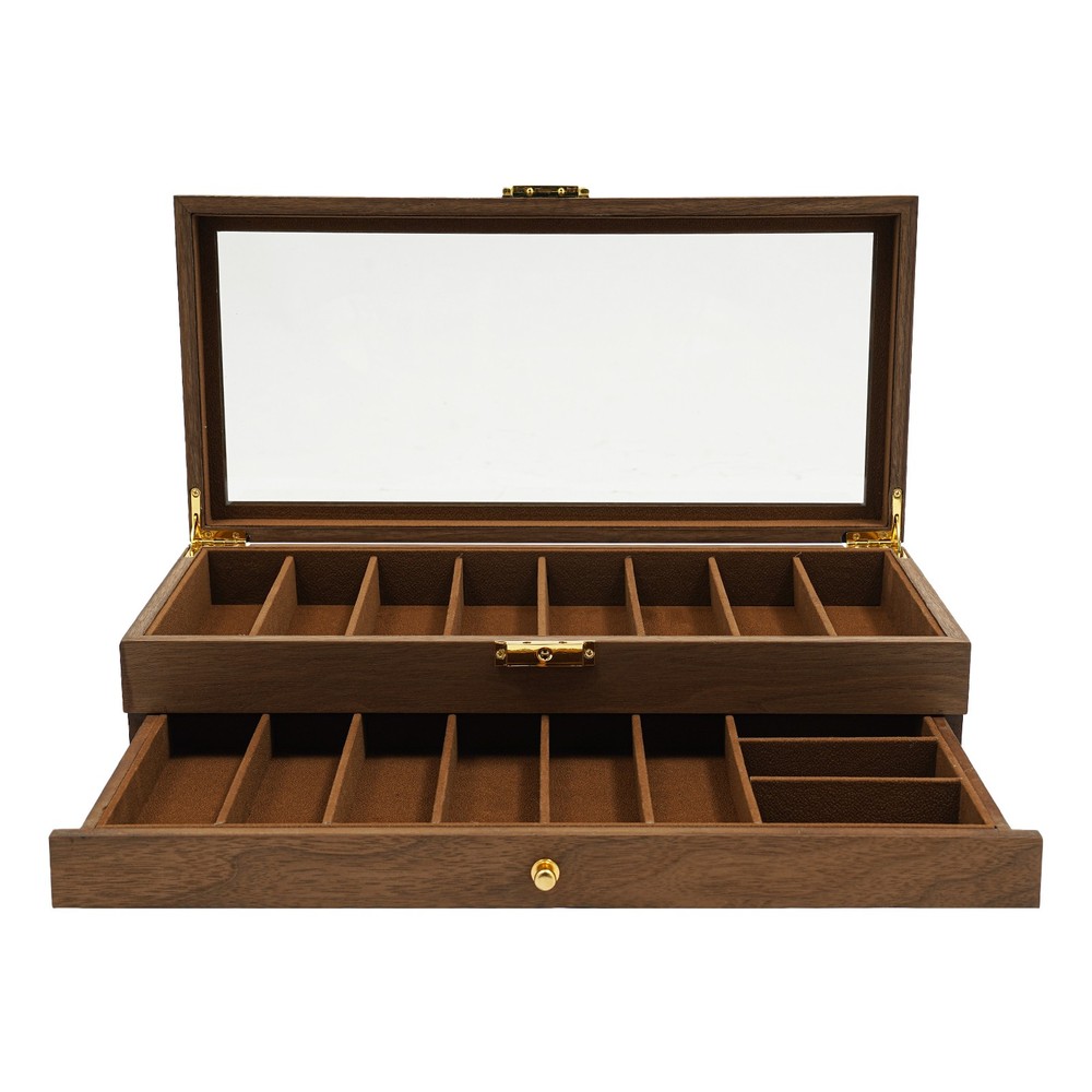 Knife Display Case, Knife Storage Box, 2-Tier Knife Display Case Organizer
