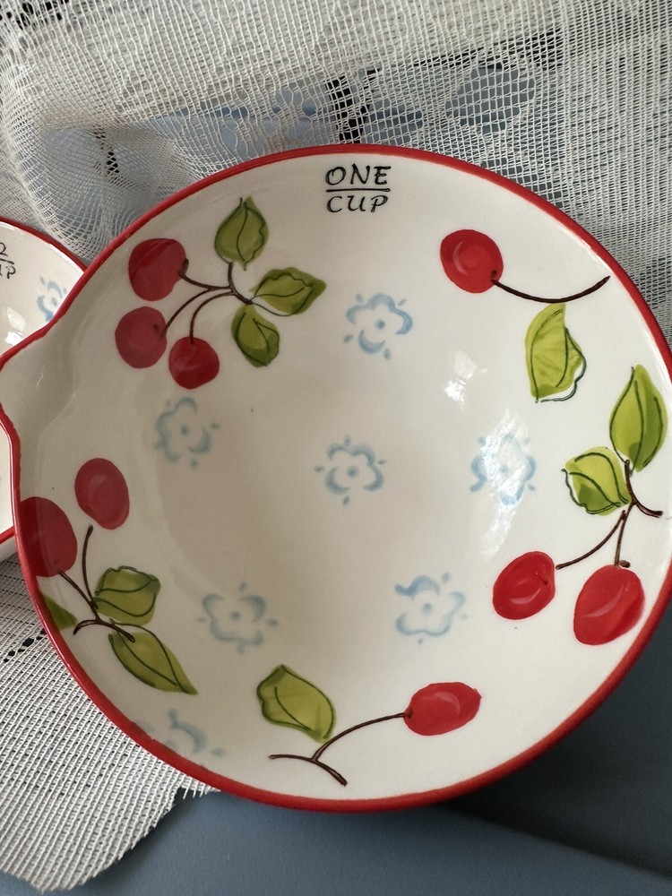 Pier 1 Imports Nesting Ceramic Measuring Cups, Pour Spout