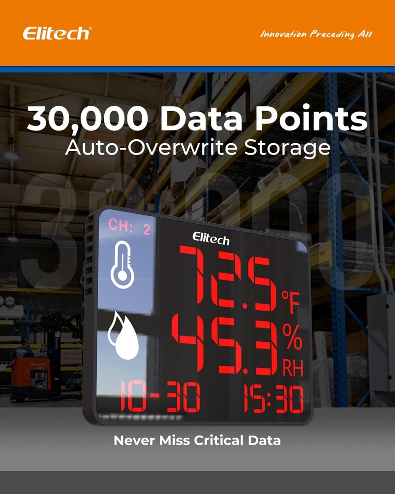 Elitech Bluetooth Hygrometer Thermometer Single External Probe,