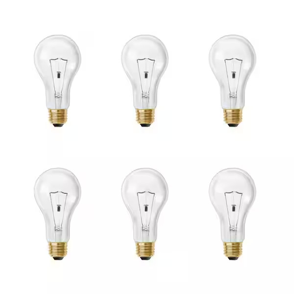 200-Watt A21 High Brightness Clear E26 Medium Base Light Bulb 2700K (6-Pack)