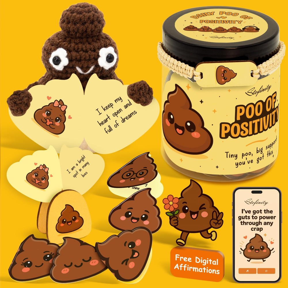Stofinity Positivity Poo Crochet Affirmation Jar - + Crochet,