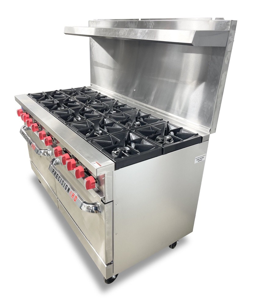 10 Burner Gas Range Heavy Duty High BTU Sauté Range