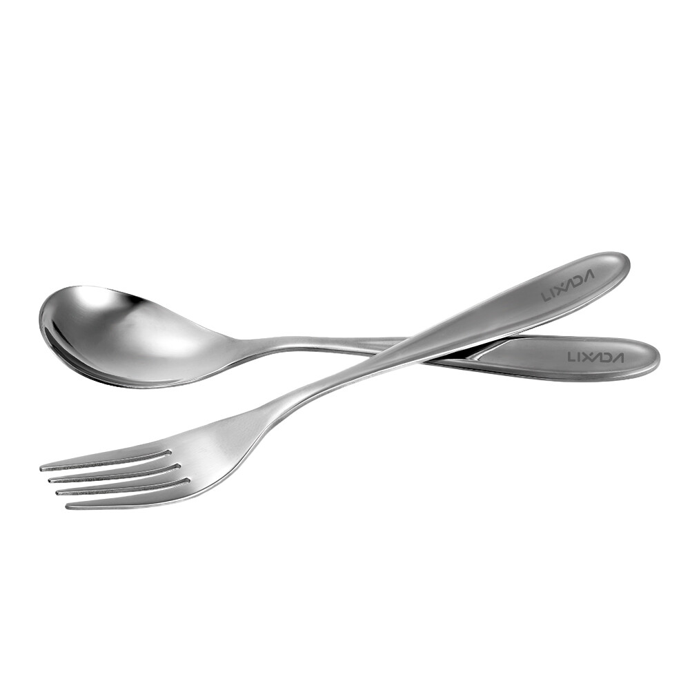Lixada Spoon Fork Cutlery Set Lightweight Full Length Dinner Fork S0Q4