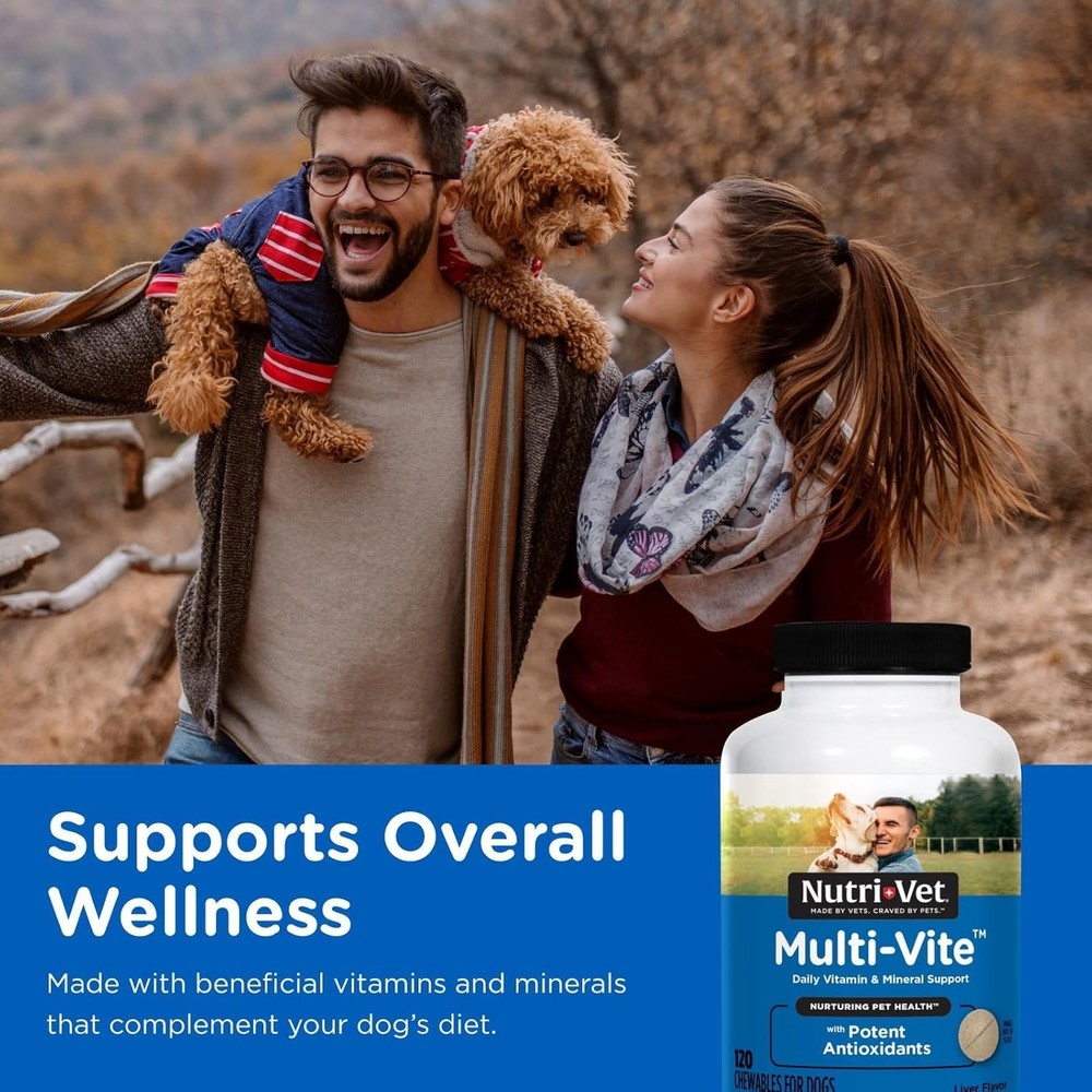 Nutri-Vet Multi-Vite Chewable Vitamins for Strong Bones & Immunity, 120 Count