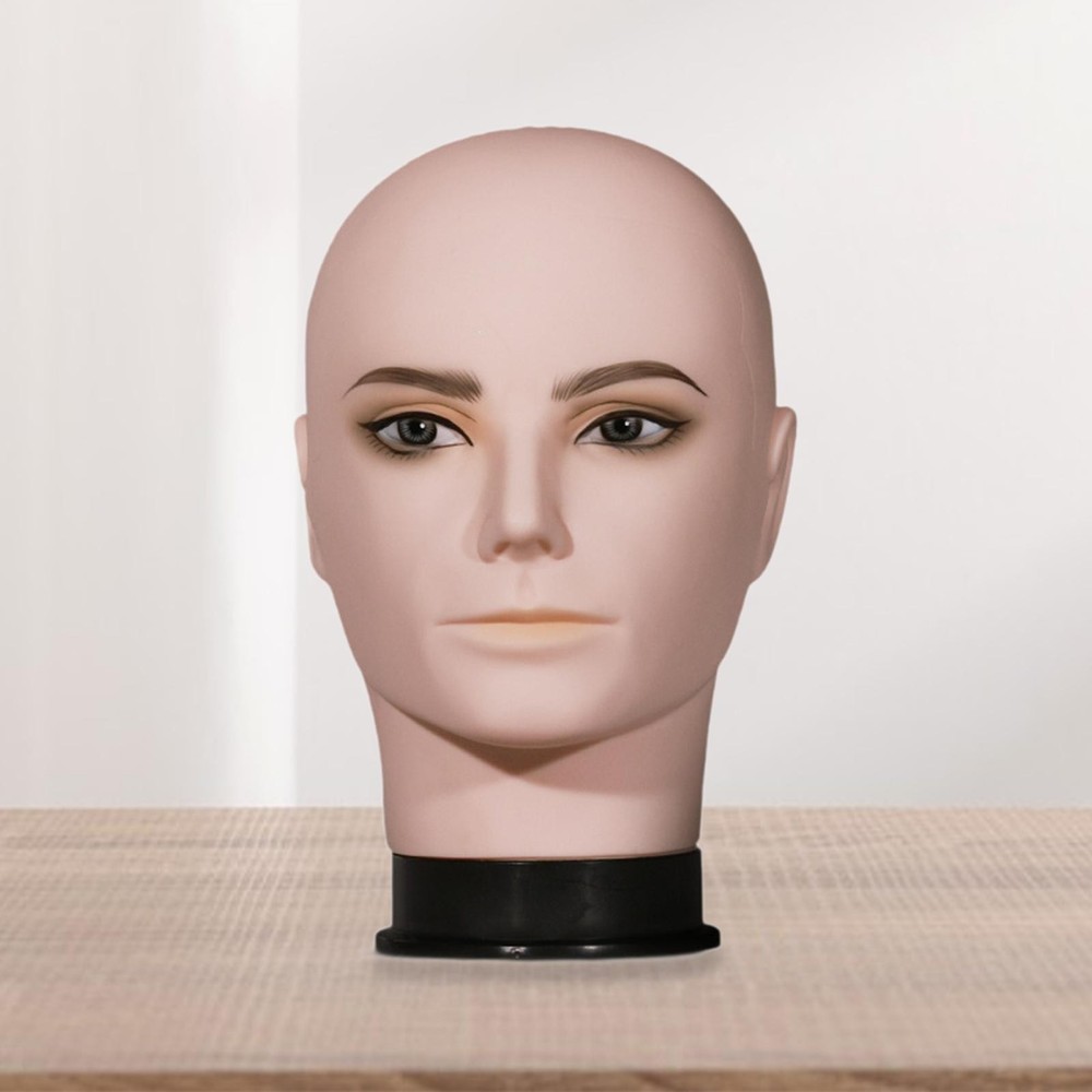 Male Bald Mannequin Head Hat Display Rack Multipurpose Realistic Training Head