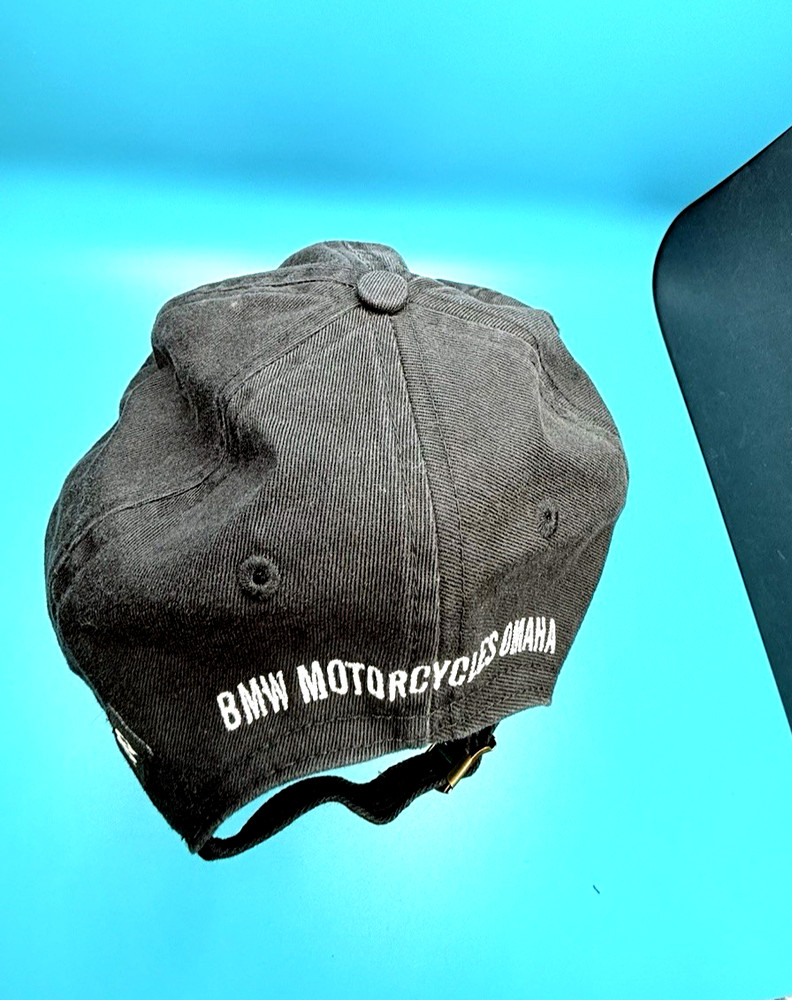 Black BMW Motorcycles Adjustable Strapback Embroidered Logo Hat Cap