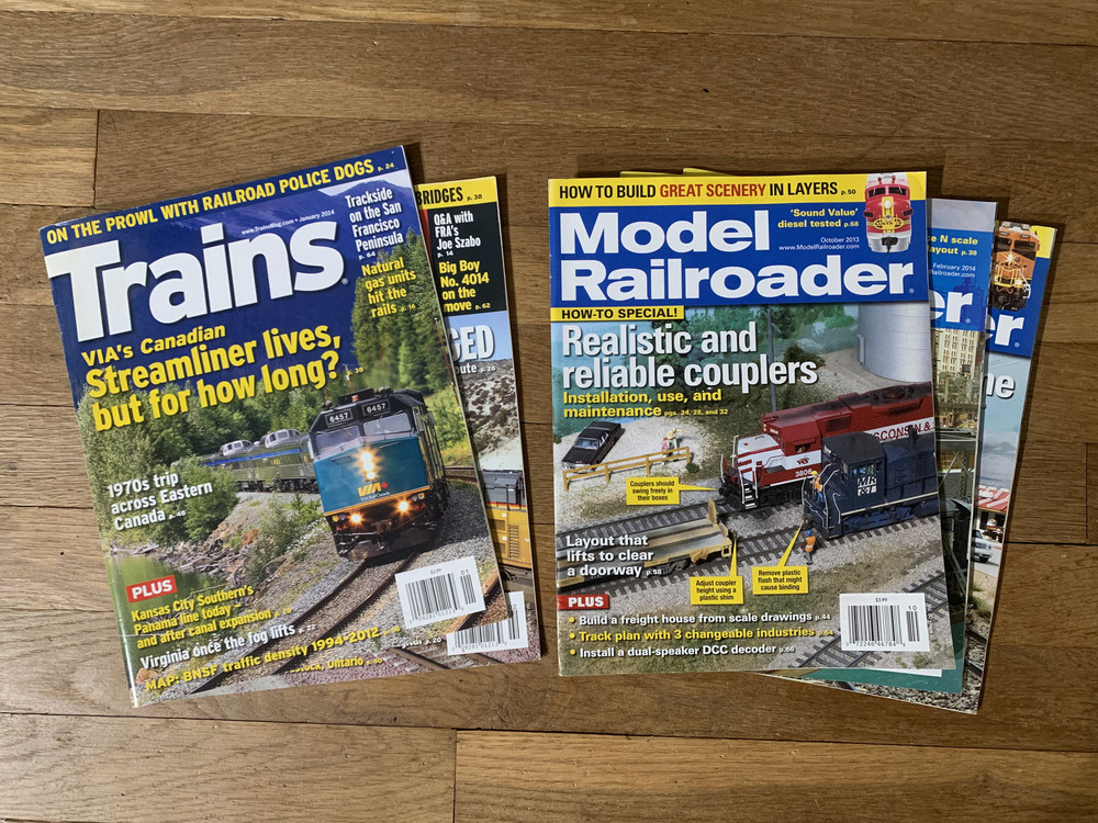 2013 2014 Model Railroader / Trains Magazines 5 Issues
