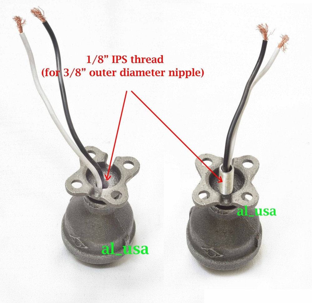 Steampunk Industrial Lamp holder SURFACE MOUNT. Black Iron Pipe Lamp Socket.