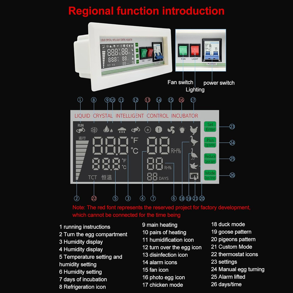 Smart Egg Incubator Controller with 5 Modes & Large Display for Poultry