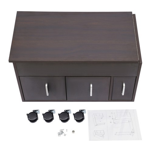 3-Drawers Rectangular Nail Desk Manicure Table Manicure Table Freestand Foldable