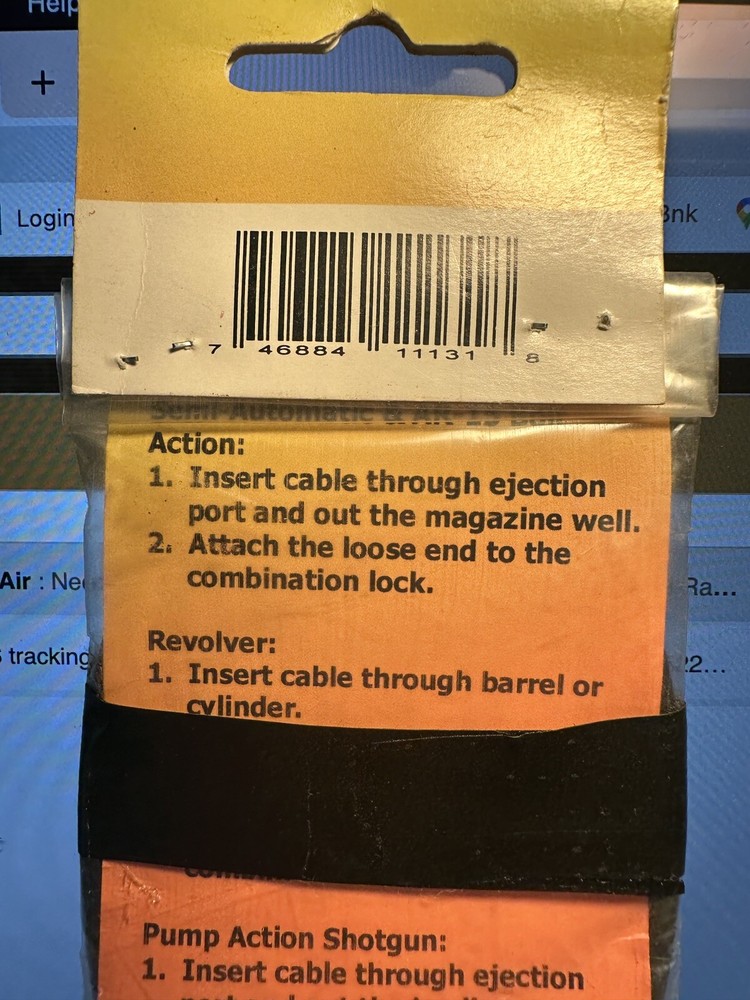 Keyed Cable Lock, Gun