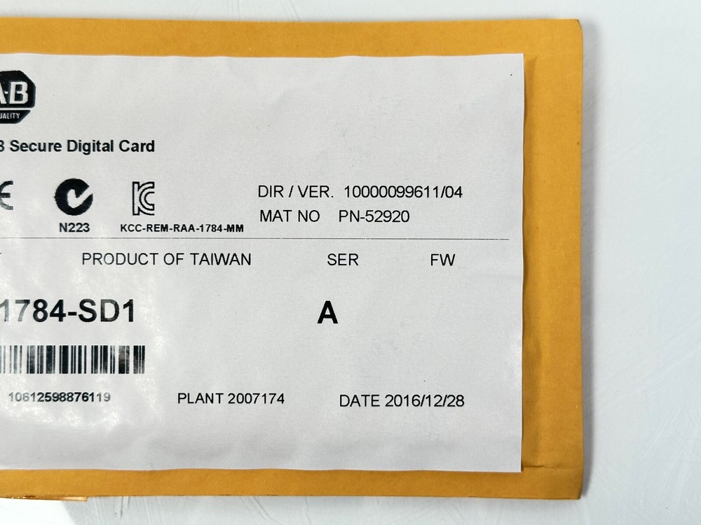 (NEW SEALED) Allen Bradley 1784-SD1 | 1GB Secure Digital Memory Card