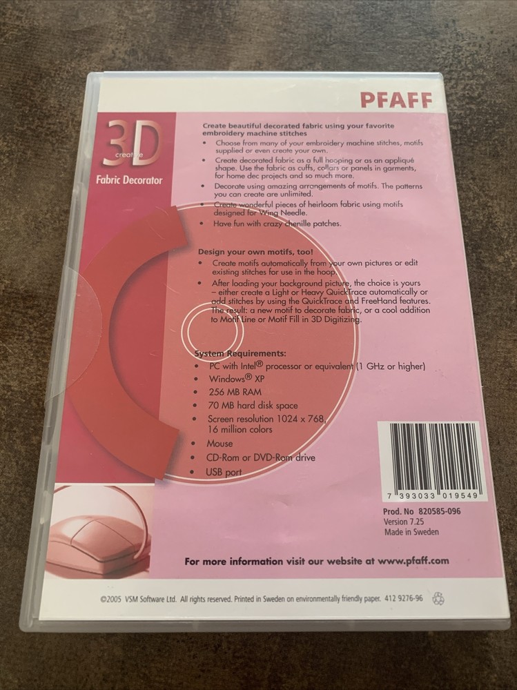 Pfaff 3D Creative Fabric Decorator - 3D Embroidery System - Sealed New