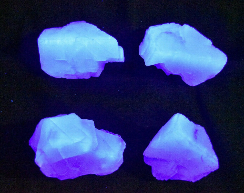 Blue / Grey Fluorite Fluorescent UV Reactive from Morocco 8.4 cm # 20249