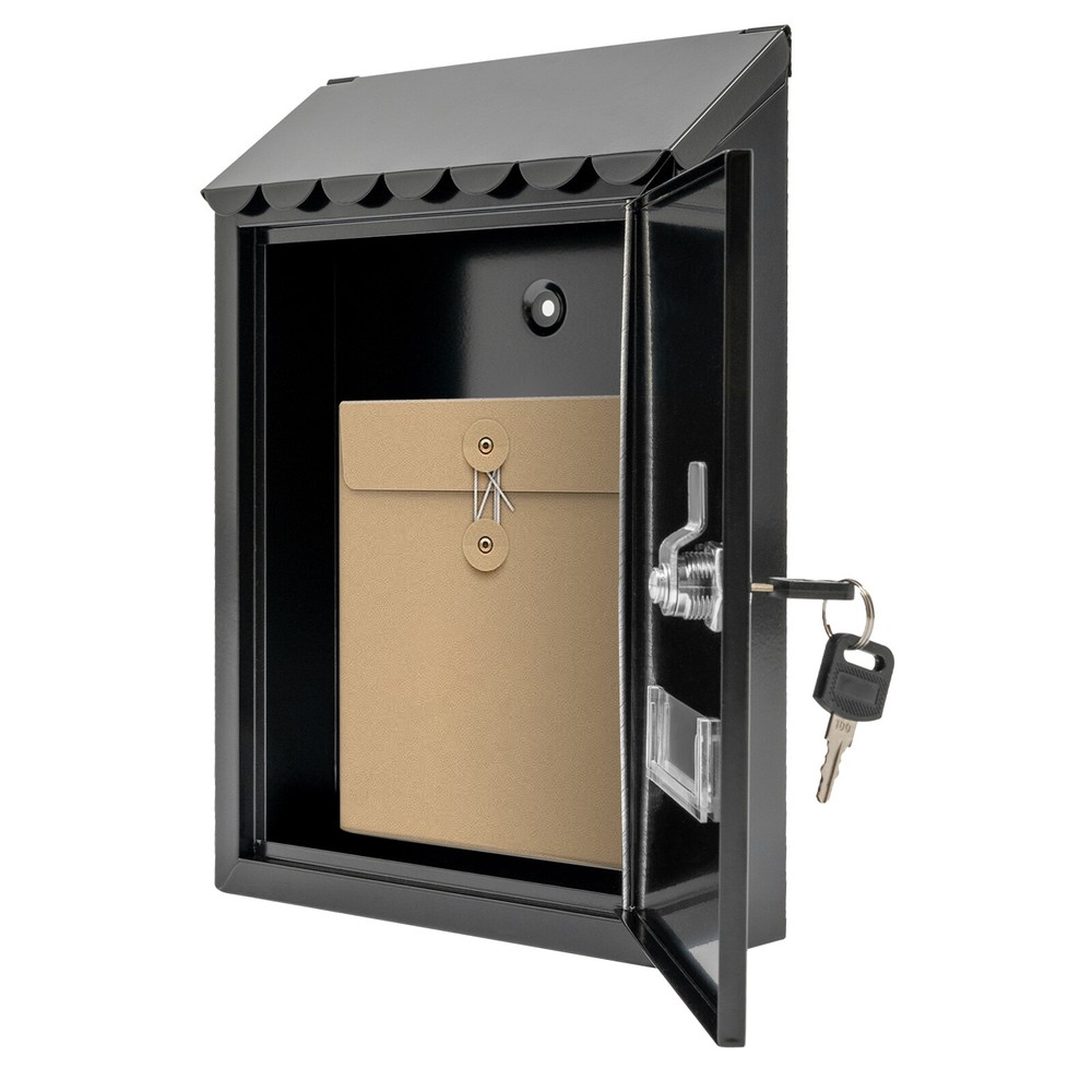 Outdoor Storage Box Delivery Letter Package Parcel with Key Lock Mailbox Iron