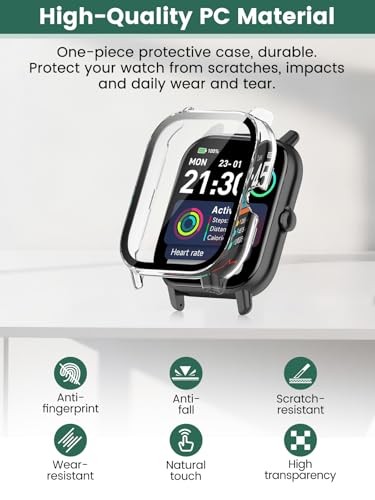 2-Pack Protective Case Cover Compatible with Trunsif 1.85" 2 Pack Clear