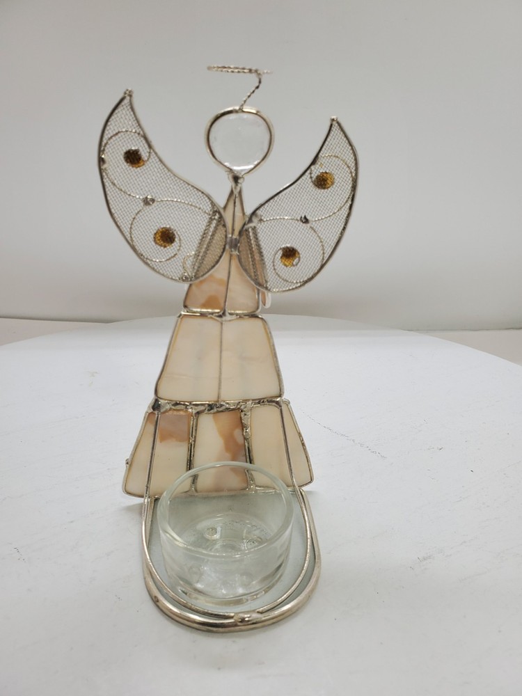 Capriz Shell Angel Tealight Holder 6" Tall