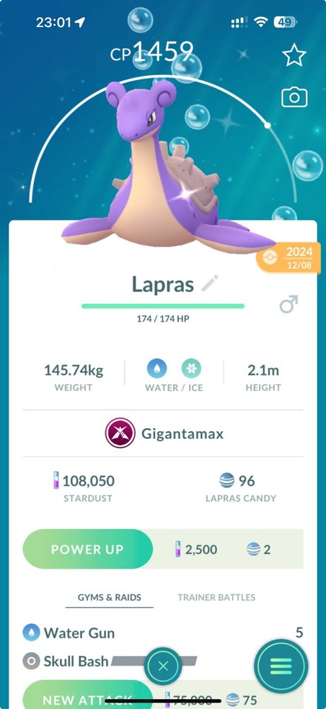 Shiny GMAX Lapras P T C Read description
