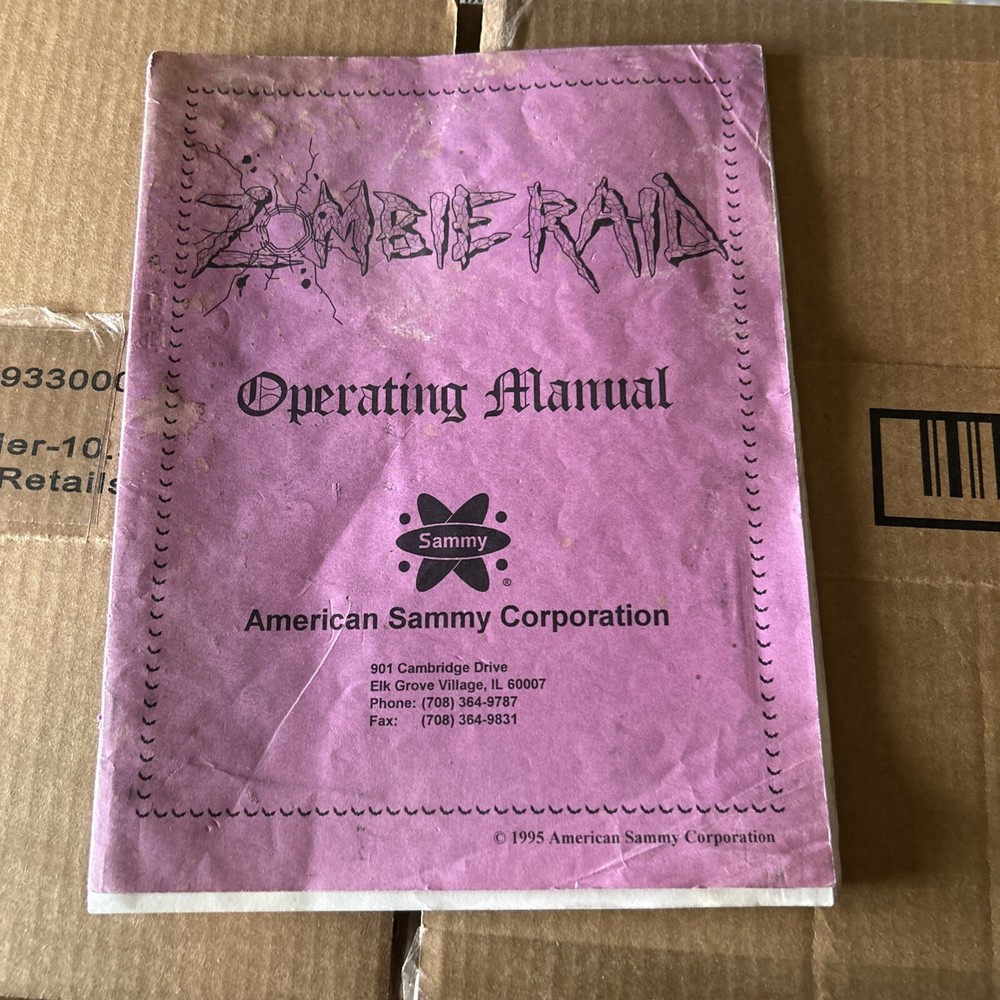 original Factory Zombie Raid Sammy Arcade Video game manual