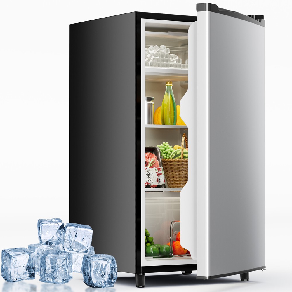 Quiet Compact Mini Fridge with Freezer Compartment, Single Door Design