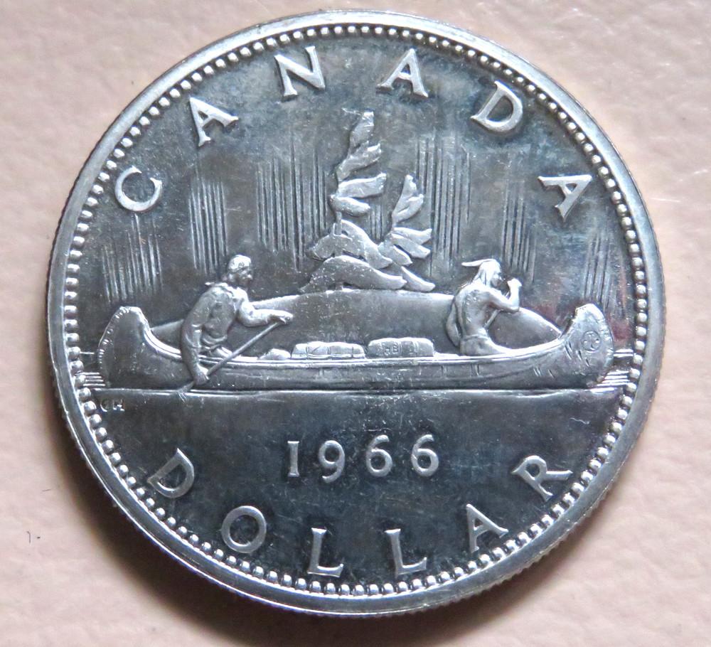Canada. 1966 Silver - 1 Dollar..  BU