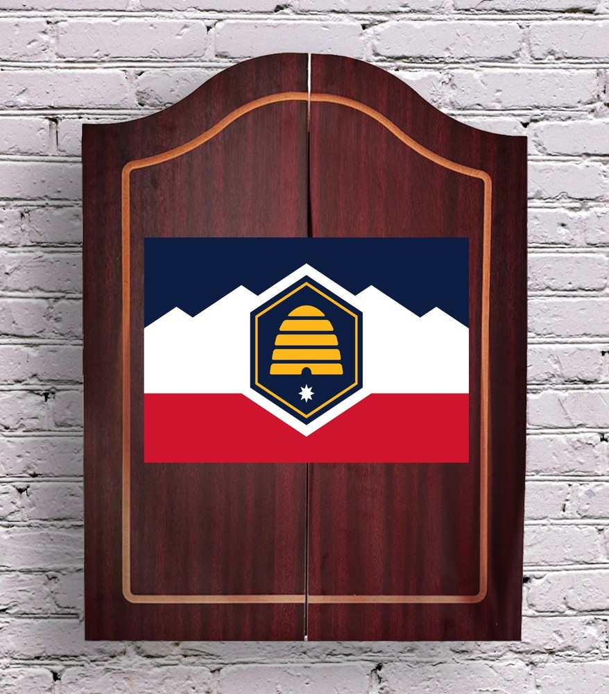 Utah Personalized Complete Dart Board Cabinet