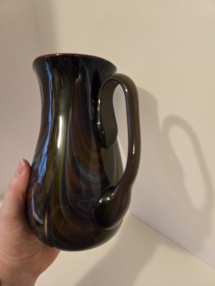 Hand Made Blown Art Glass Pitcher Signed