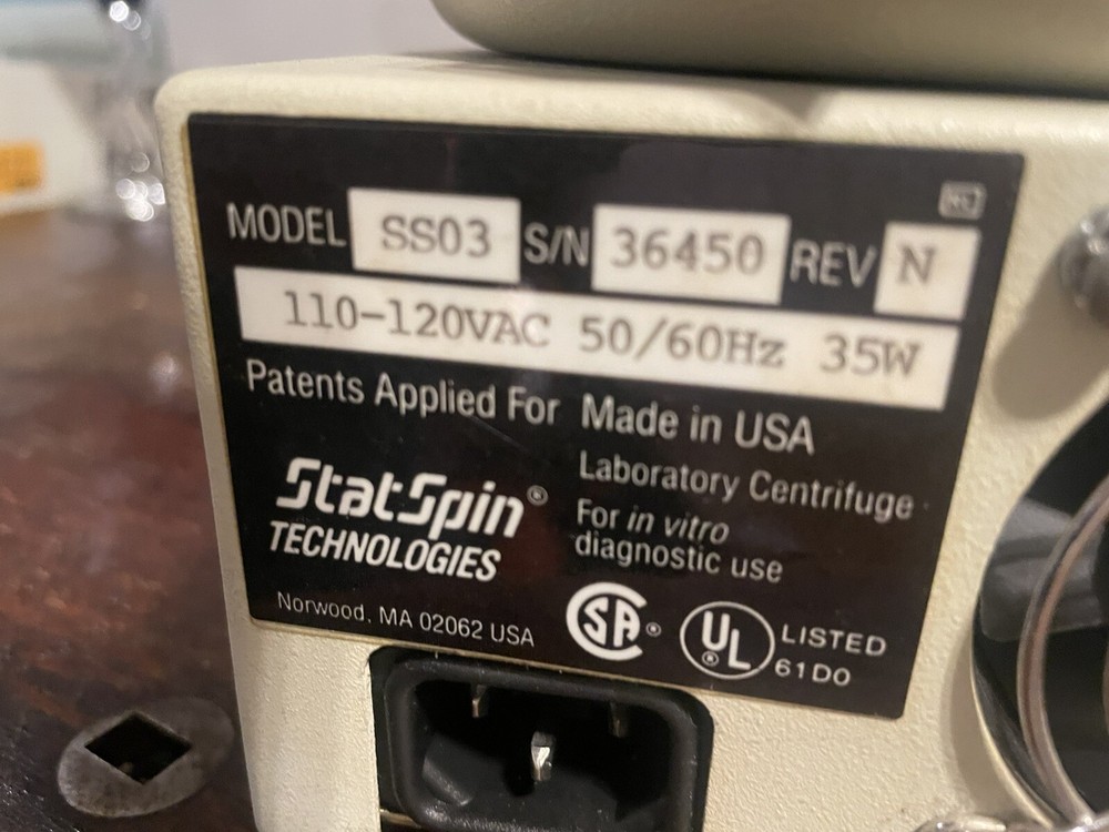STATSPIN Technologies 3 Model SS03 Centrifuge