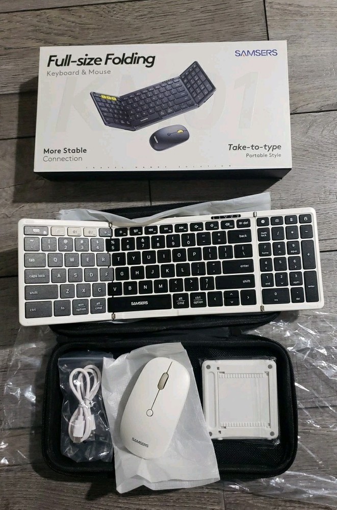 Foldable Keyboard and Mouse, Samsers Folding Bluetooth Keyboard Combo, 2.4G +...