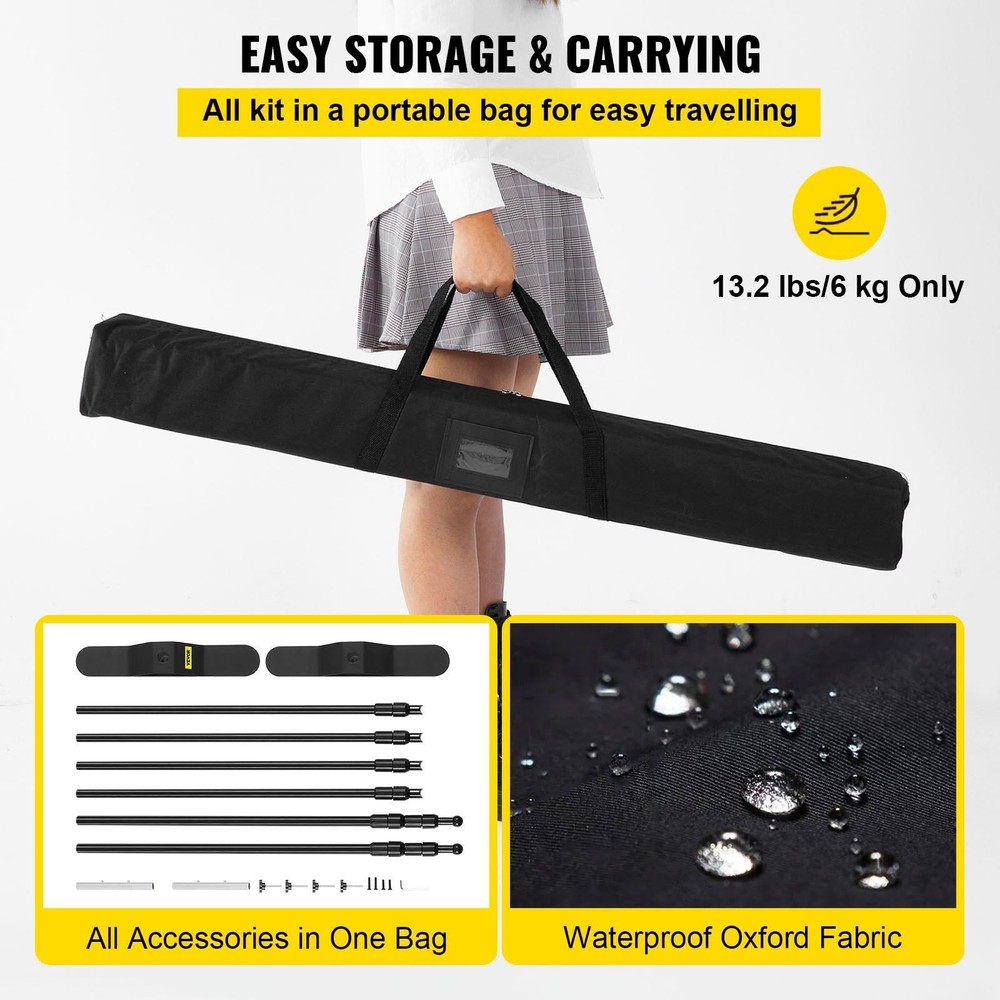 10x8ft Freestanding Step and Repeat Banner Stand with Adjustable Mounting