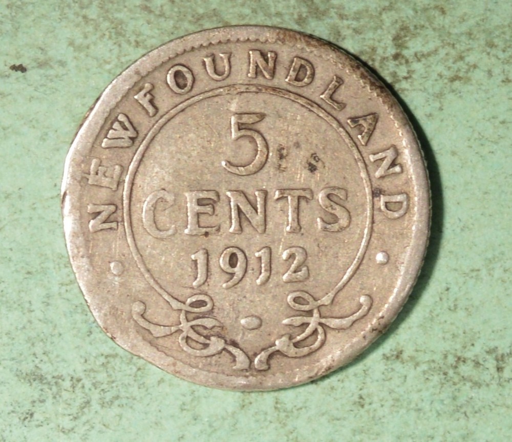 1912 - Newfoundland 5 Cents  - INV# X-1542