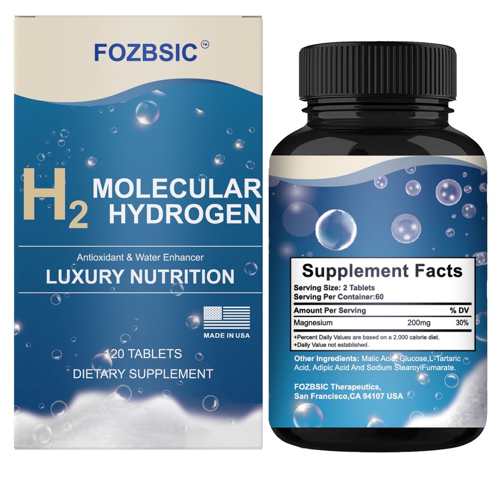 Hydrogen Water Tablets with Magnesium - H2 Molecular Tabs for Drinking Water,...