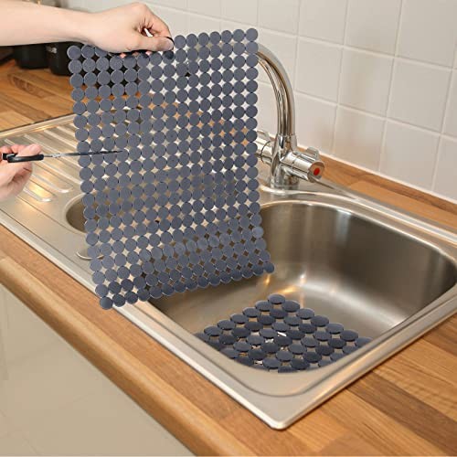 2Pack Kitchen Sink Mat for Stainless Steel/Ceramic Sinks, PVC Eco Solid Gray