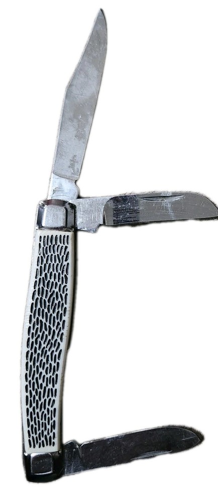 🔥 Three Blade Pocket Knife 4" Bone China