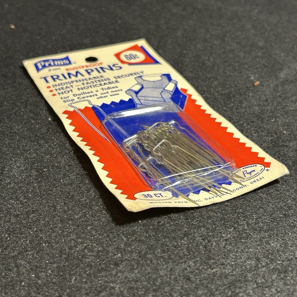 VTG Prims #5682 Rustproof (Upholstery) Trim Pins Original Packaging