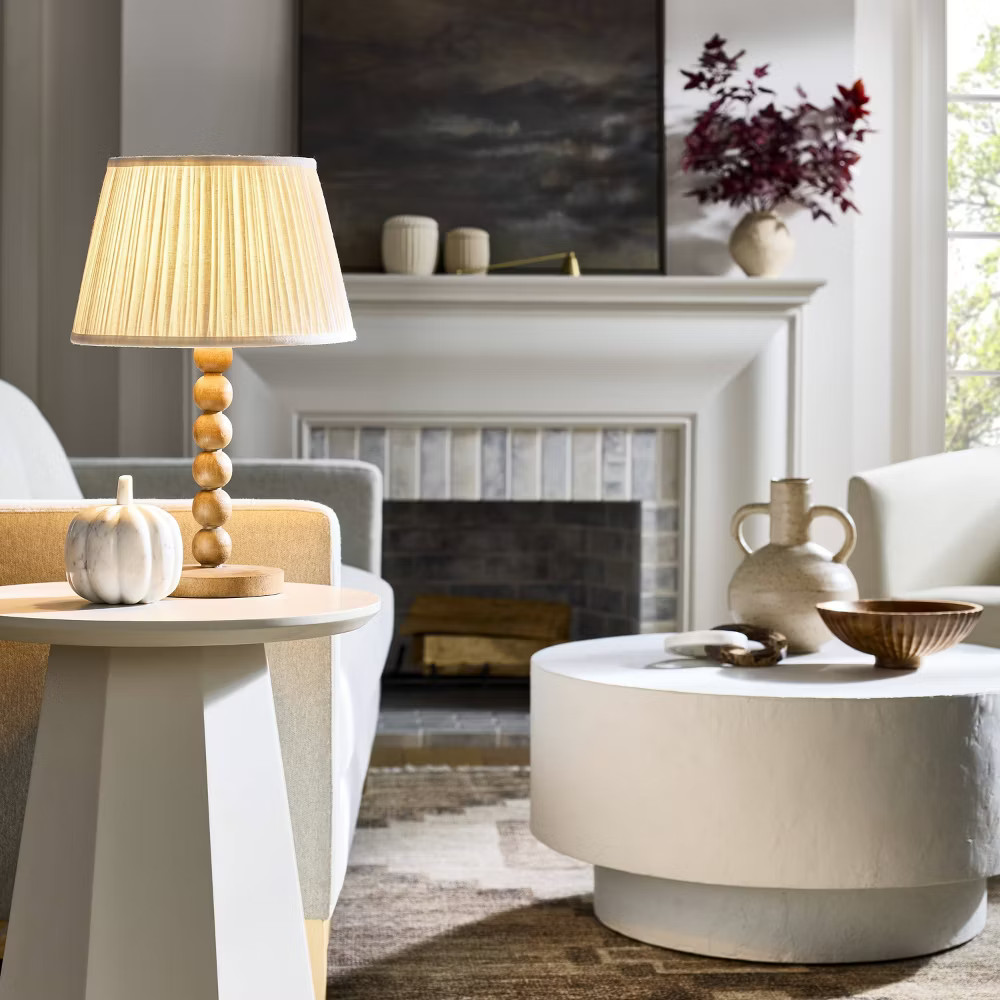 Turned Wood Stick Lamp Base Brown - Threshold designed with Studio McGee