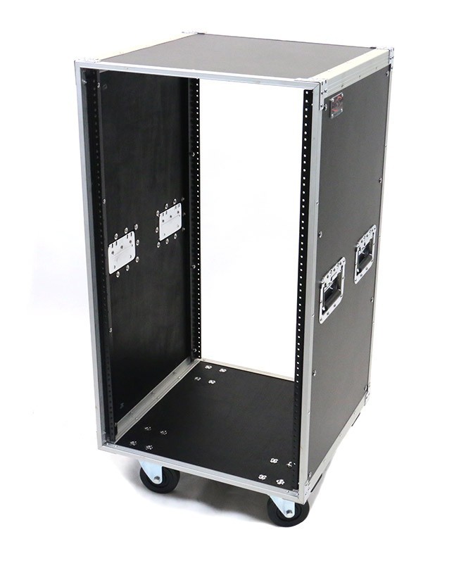 OSP 16 Space Rack ATA Studio Rack Case w/Wheels Front & Back Rack Rails KD16U
