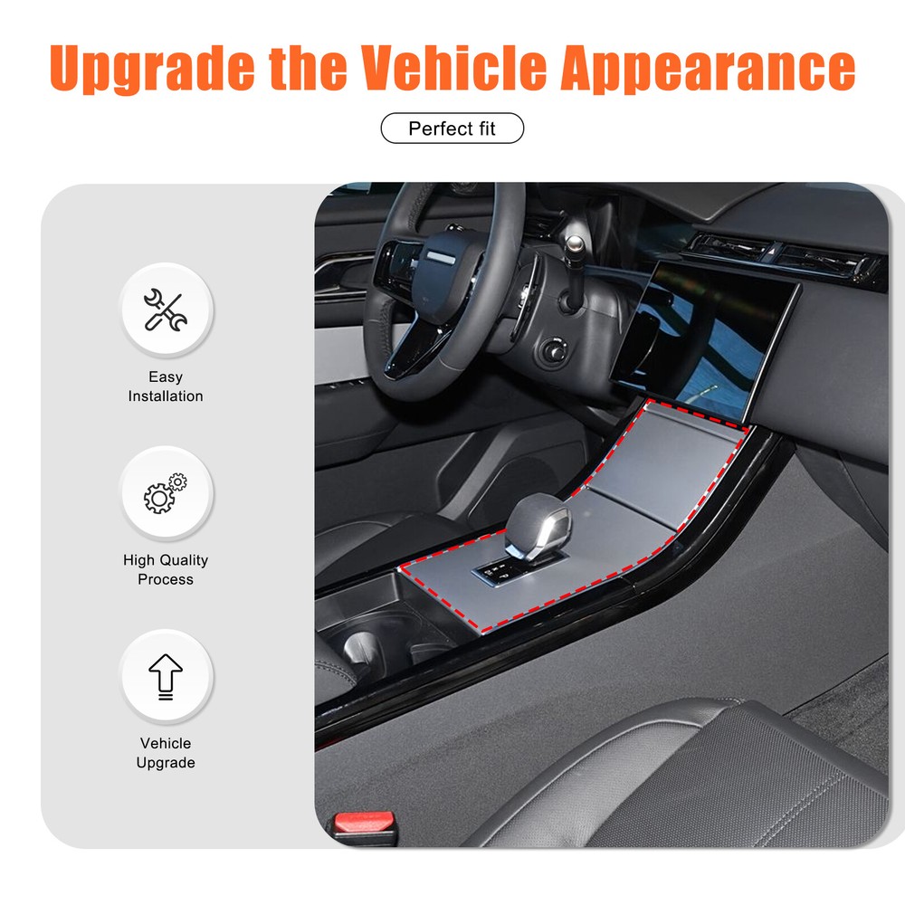 ABS Gloss Black Console Gear Shift Panel Cover Trim For Range Rover Velar 2024+