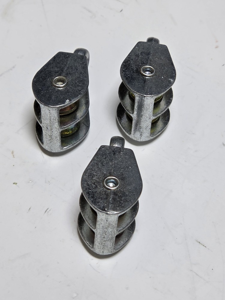 Mini Fixed Eye Double Pulleys 3/8" 3pk