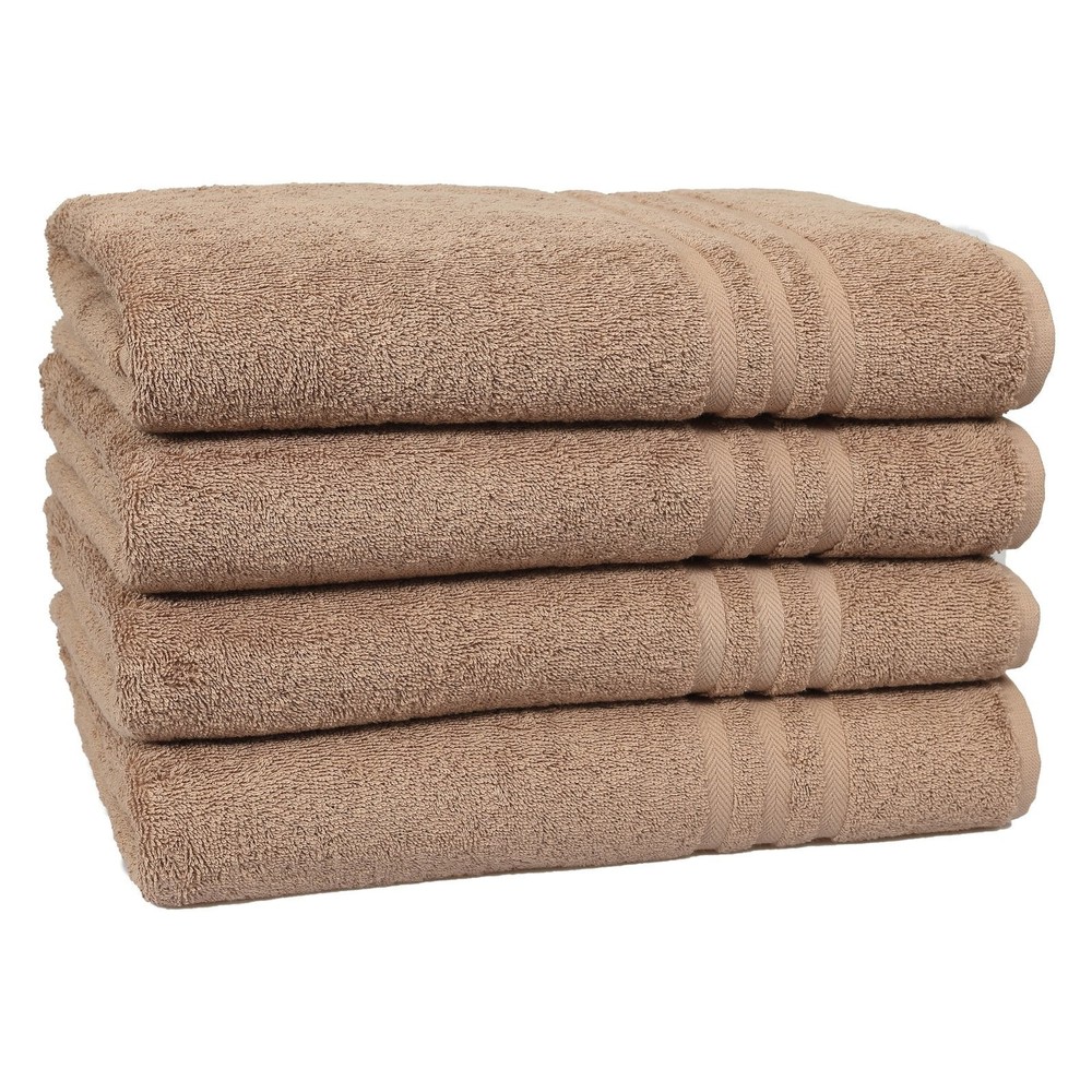 4 Piece Turkish Cotton Bath Towel Set, White