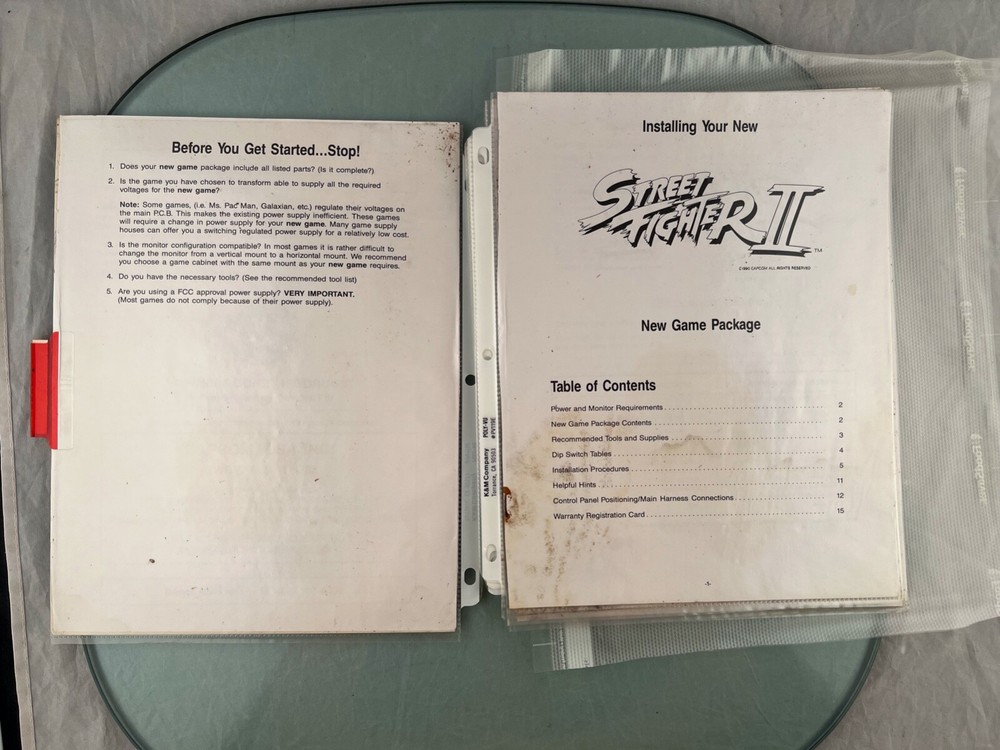 Street Fighter 2 Arcade Kit Instruction Manual