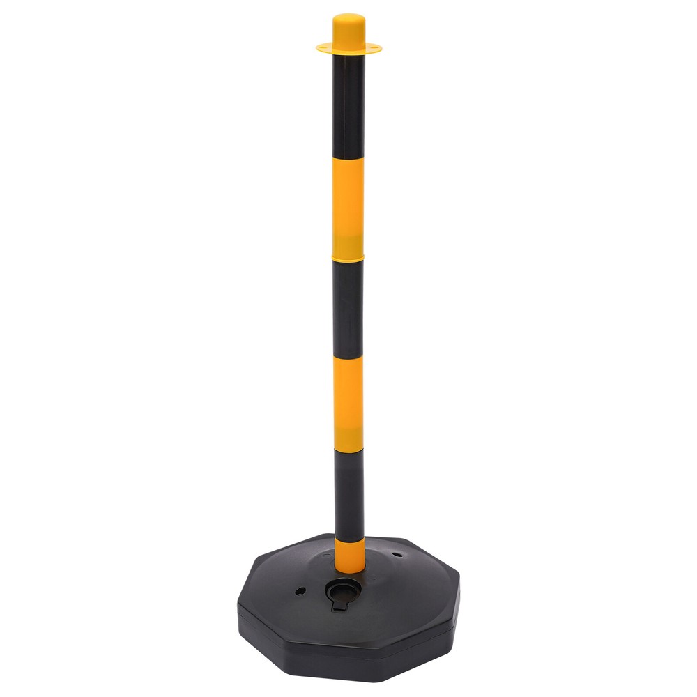 6 Pack Traffic Cones Adjustable Delineator Post Portable Parking Pole W/ Chains