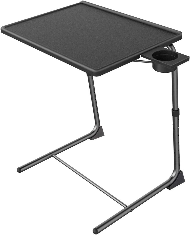 HUANUO Adjustable TV Tray Table - Dinner on Bed & Sofa, 1 pack, Black