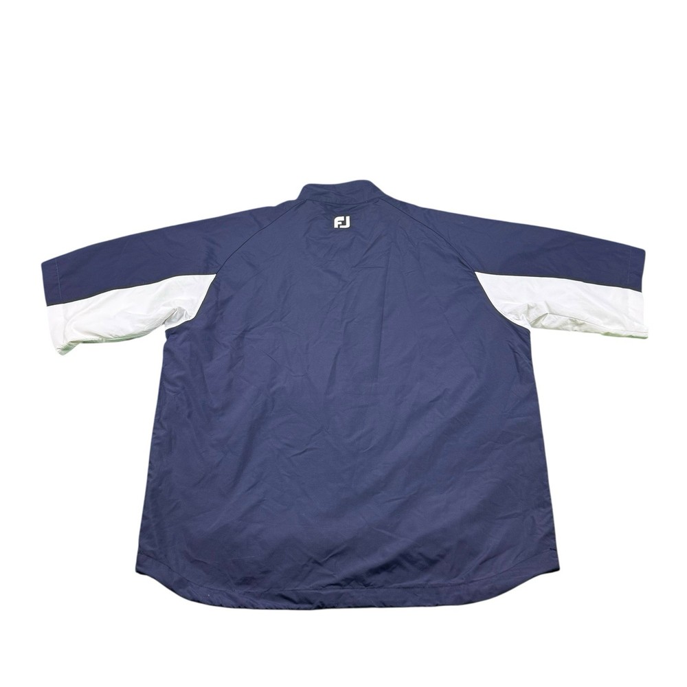 Footjoy Blue White Timacuam 1/2 Sleeve Zip Golf Pullover Size Medium