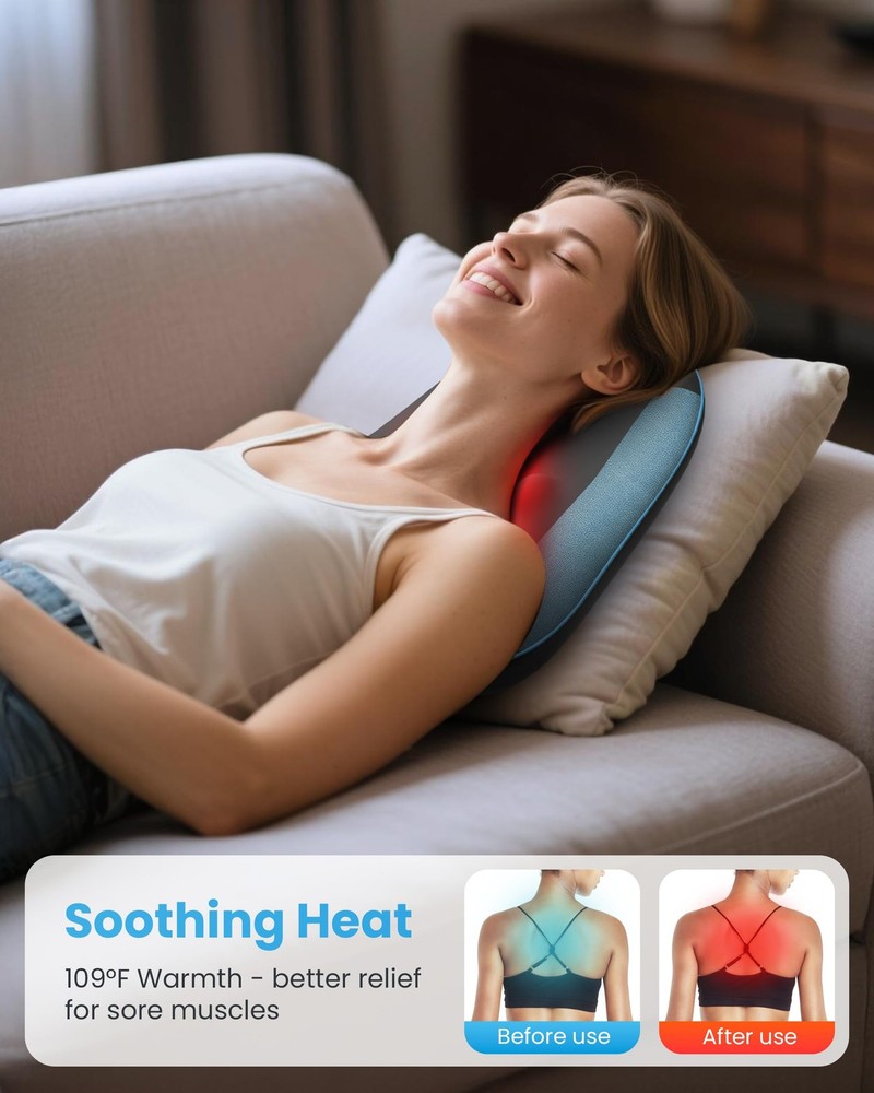 COMFIER Cordless Back Support Pillow for Office Chair, Lower Blue