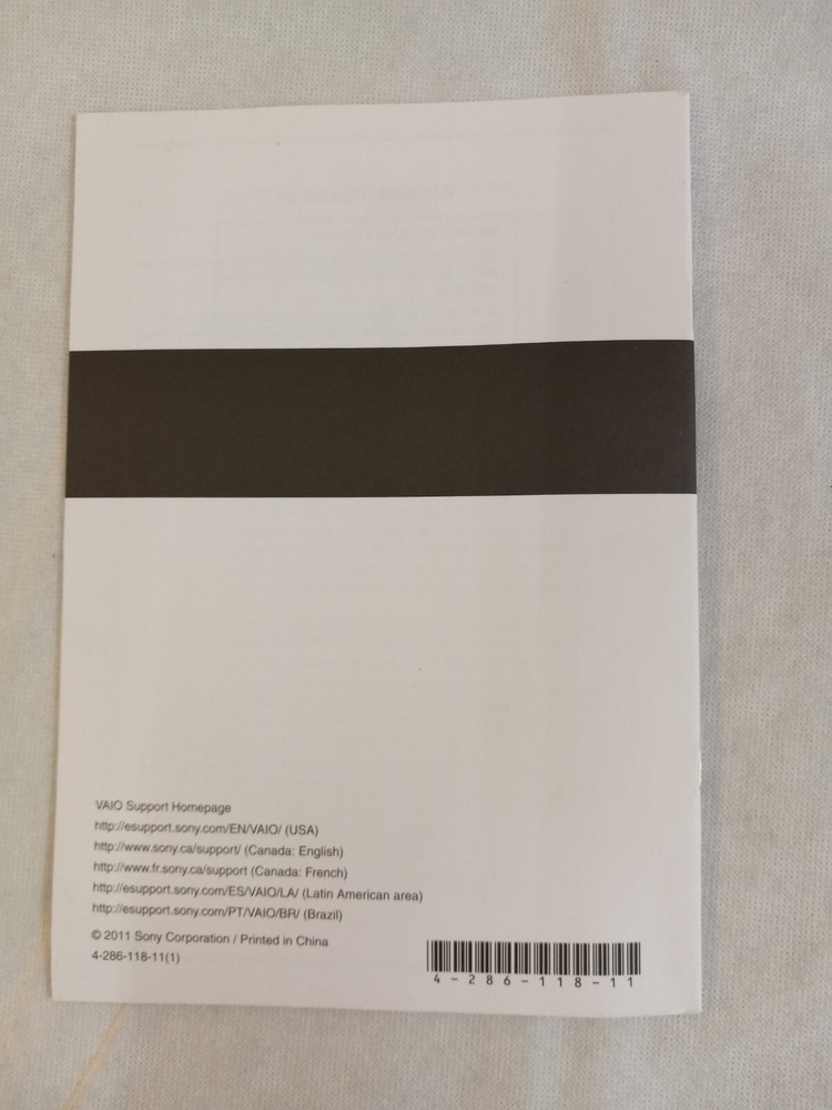 SONY VAIO VPCL2 Series PC Personal Computer START GUIDE, INFO GUIDE, & SAFETY